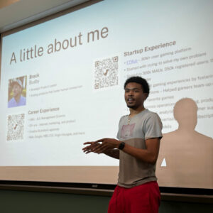 Student Pitching at WWC with Mentor Brock Busby