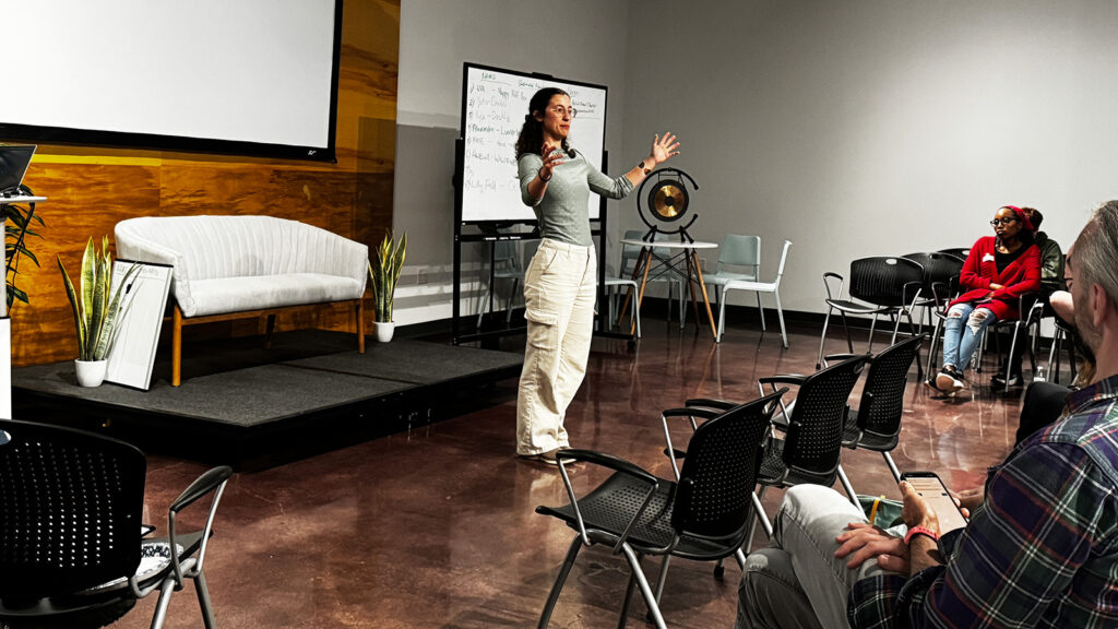 Lilly Field, co-founder of Celium at Pitch Party Asheville, Sept 2025