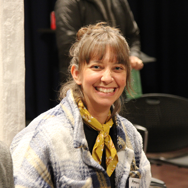 An image capturing Amanda's excited reaction after winning two categories at Pitchgiving.