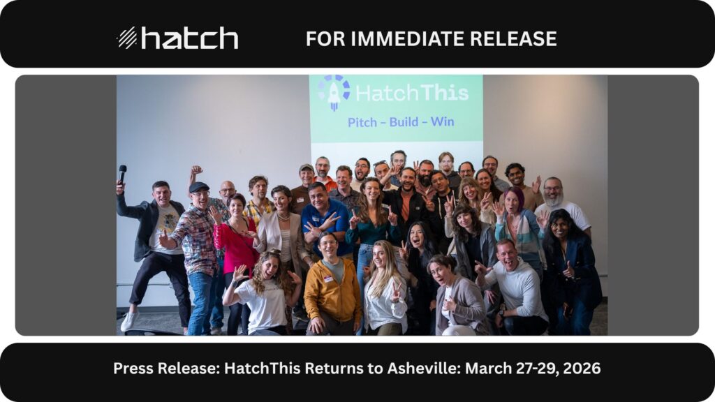 Banner for press release - HatchThis 2026 - picture of last years group shot of peole all gathered and sitting
