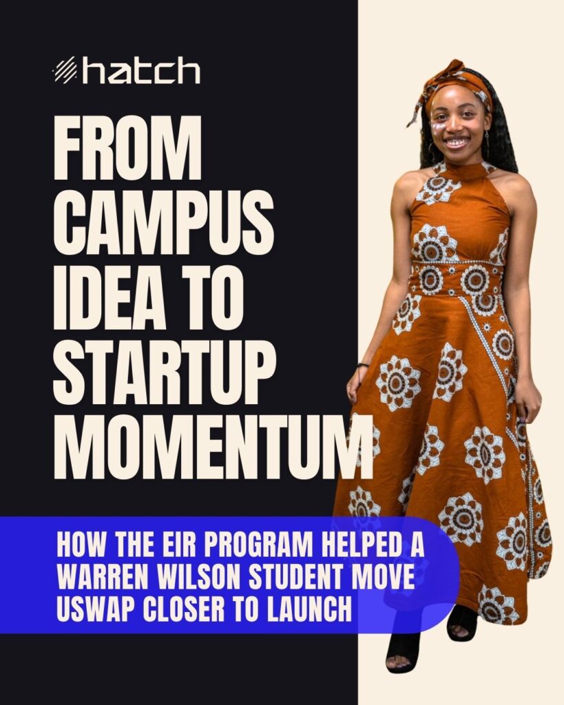 Image of WWC student, Rose Nhira, founder of uSwap app from article cover graphic